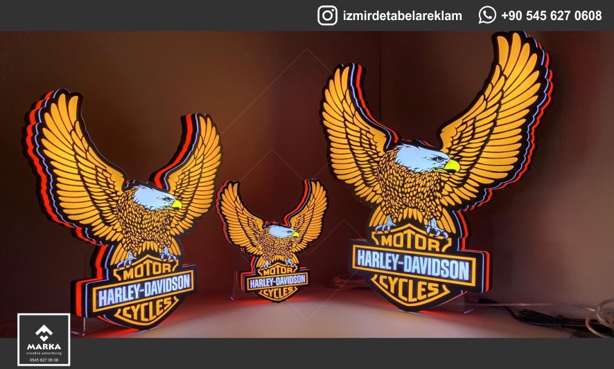 harley davidson logo, werbeschilder, werbeschilder außen, werbeschild außen, werbeschild aussen, beleuchtete werbeschilder, werbeschild mit beleuchtung