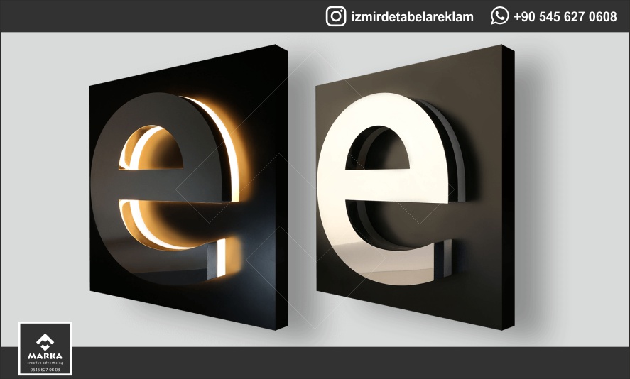 Beleuchtete Edelstahlbuchstaben, 3D Buchstaben Werbung, Alu-Dibond Schilder, Schild Beleuchtung außen, Firmenschild beleuchtet außen, Leuchtschild Outdoor